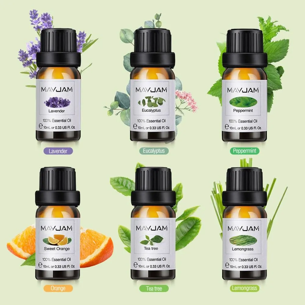 10ml Pure Plant Essential Oils 6pcs Gift Set for Aromatherapy Diffusers