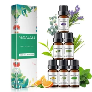 10ml Pure Plant Essential Oils 6pcs Gift Set for Aromatherapy Diffusers