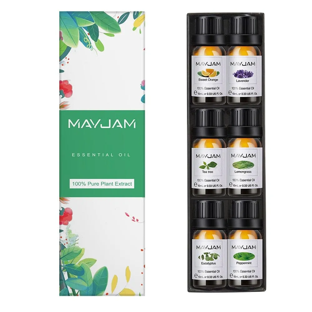 10ml Pure Plant Essential Oils 6pcs Gift Set for Aromatherapy Diffusers
