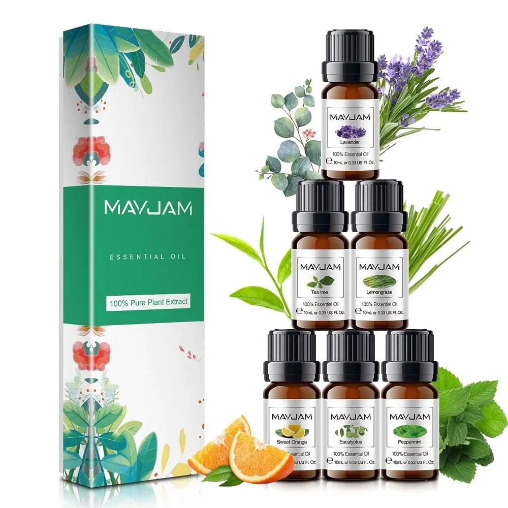 10ml Pure Plant Essential Oils 6pcs Gift Set for Aromatherapy Diffusers