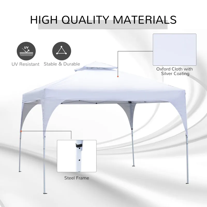 10x10 ft Easy Outdoor Pop Up Party Tent with Carrying Bag -  White