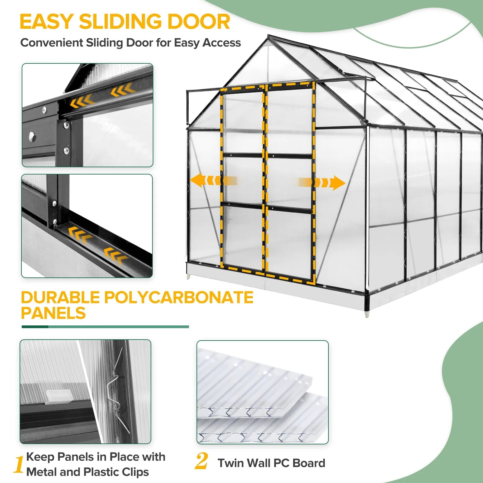 14x8x8 Outdoor Walk-in Hobby Greenhouse