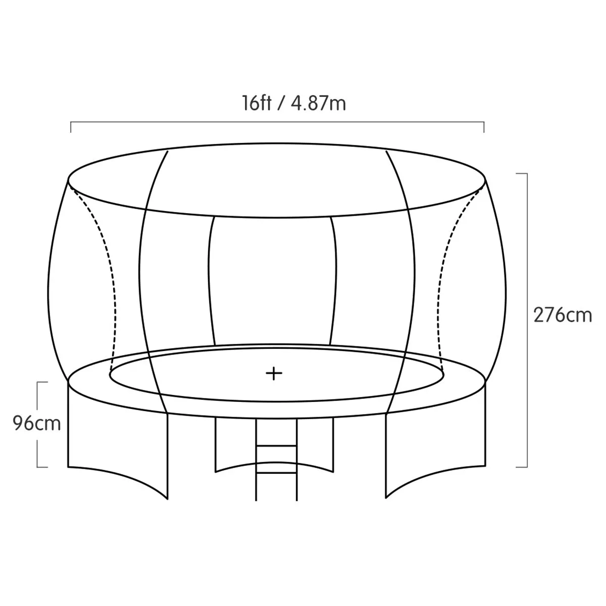 16ft Outdoor Trampoline for Kids with Safety Enclosure, Pad, Mat, Ladder, and Basketball Hoop Set - Orange