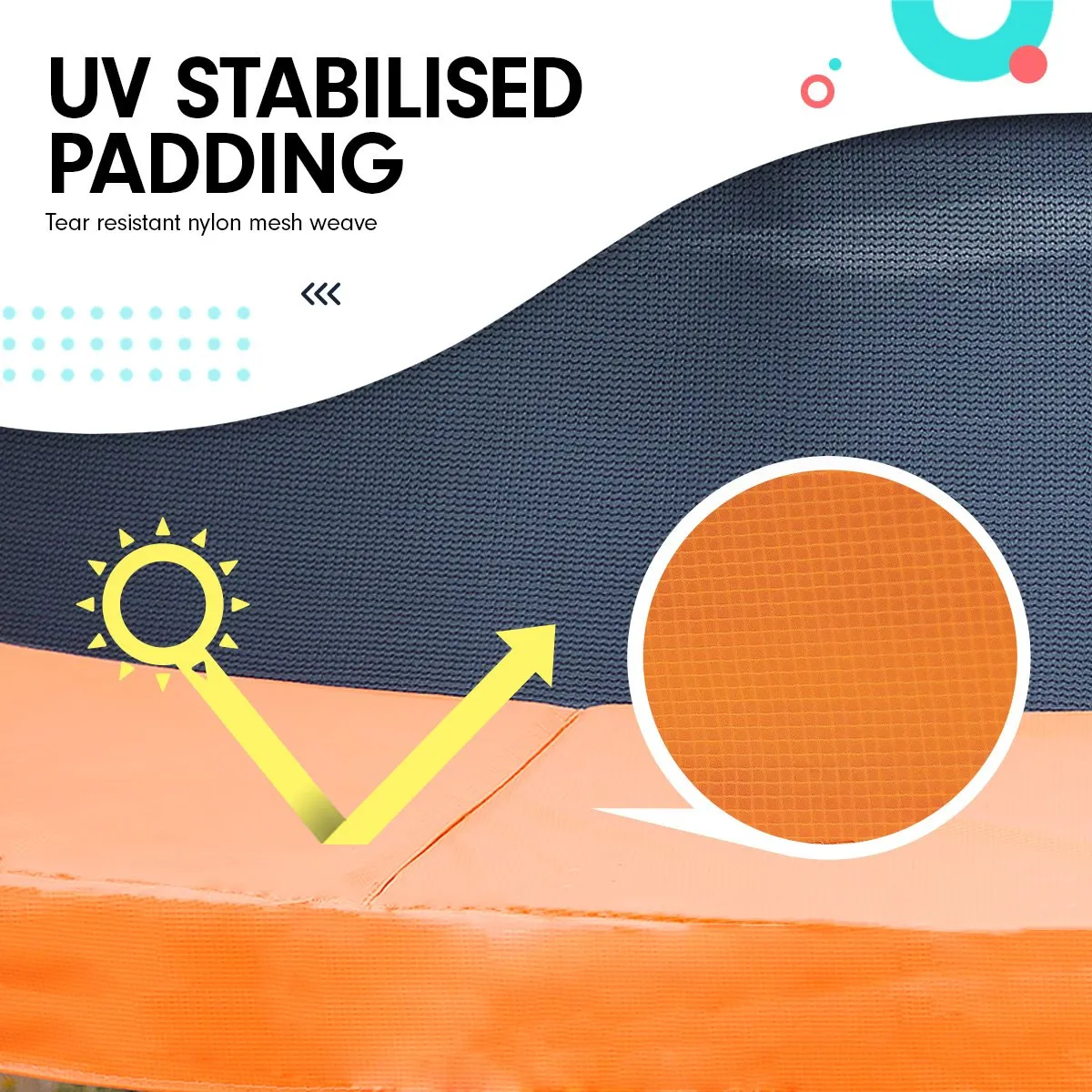 16ft Trampoline Safety Set: Ladder, Spring Mat, Net, Pad Cover - Orange