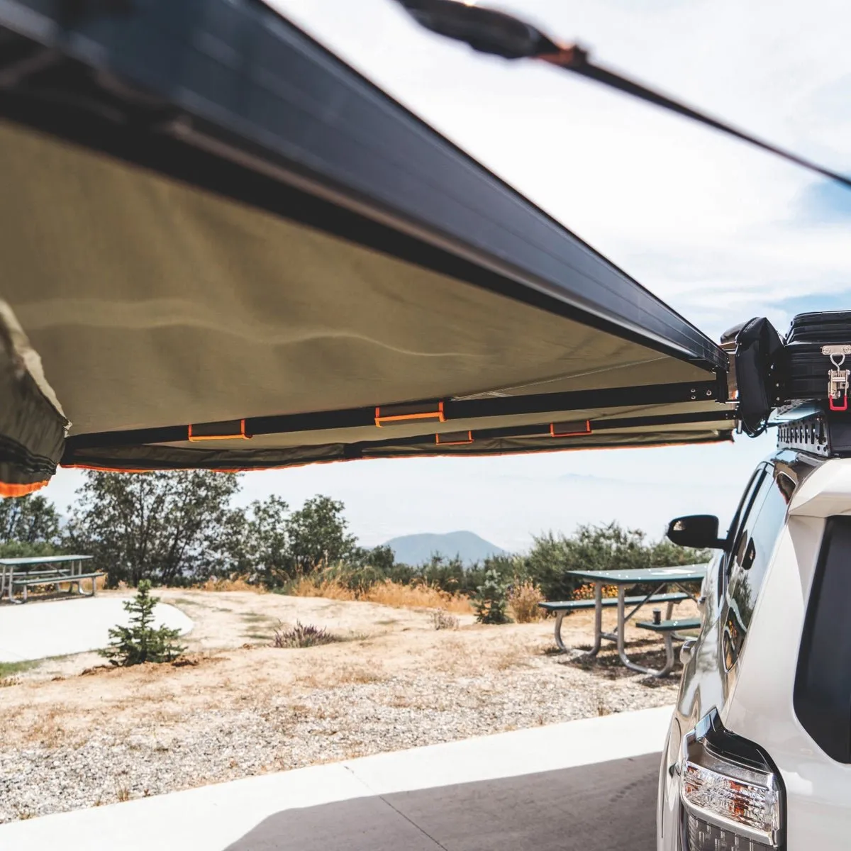 180 Degree Awning, XL, Driver or Passenger Side, C-Channel Aluminum, Olive