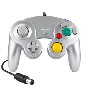2-Pack Wired Vibrating Game Controller | For Nintendo NGC / Wii | Silver