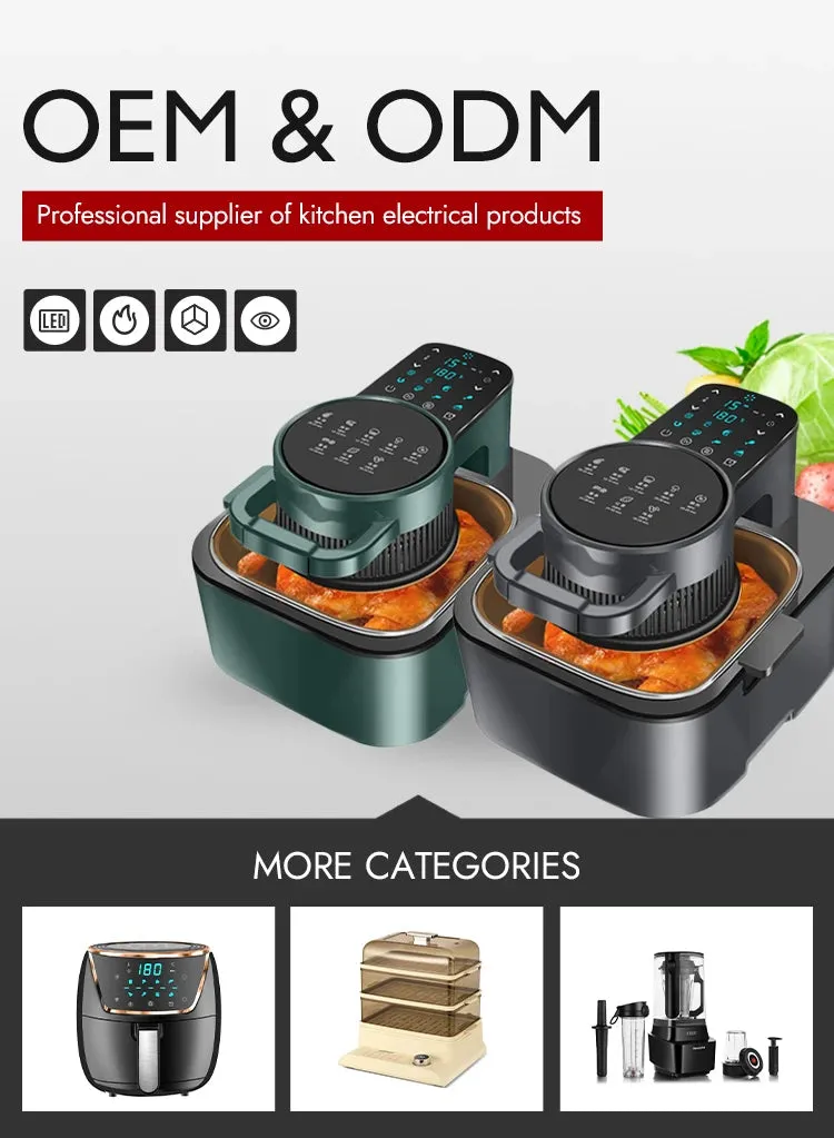 2023 New Arrival Kitchen Appliances Uses Rapid Circulation Oil Free Non Stick Cooking Deep Air Fryer