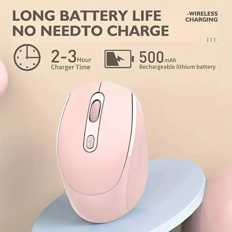 2.4G Rechargeable Dual Mode Wireless BT Mouse(Bluetooth 5.2 USB Receiver) Portable Silent Gaming Mouse,for Laptop/Desktop/Tablet