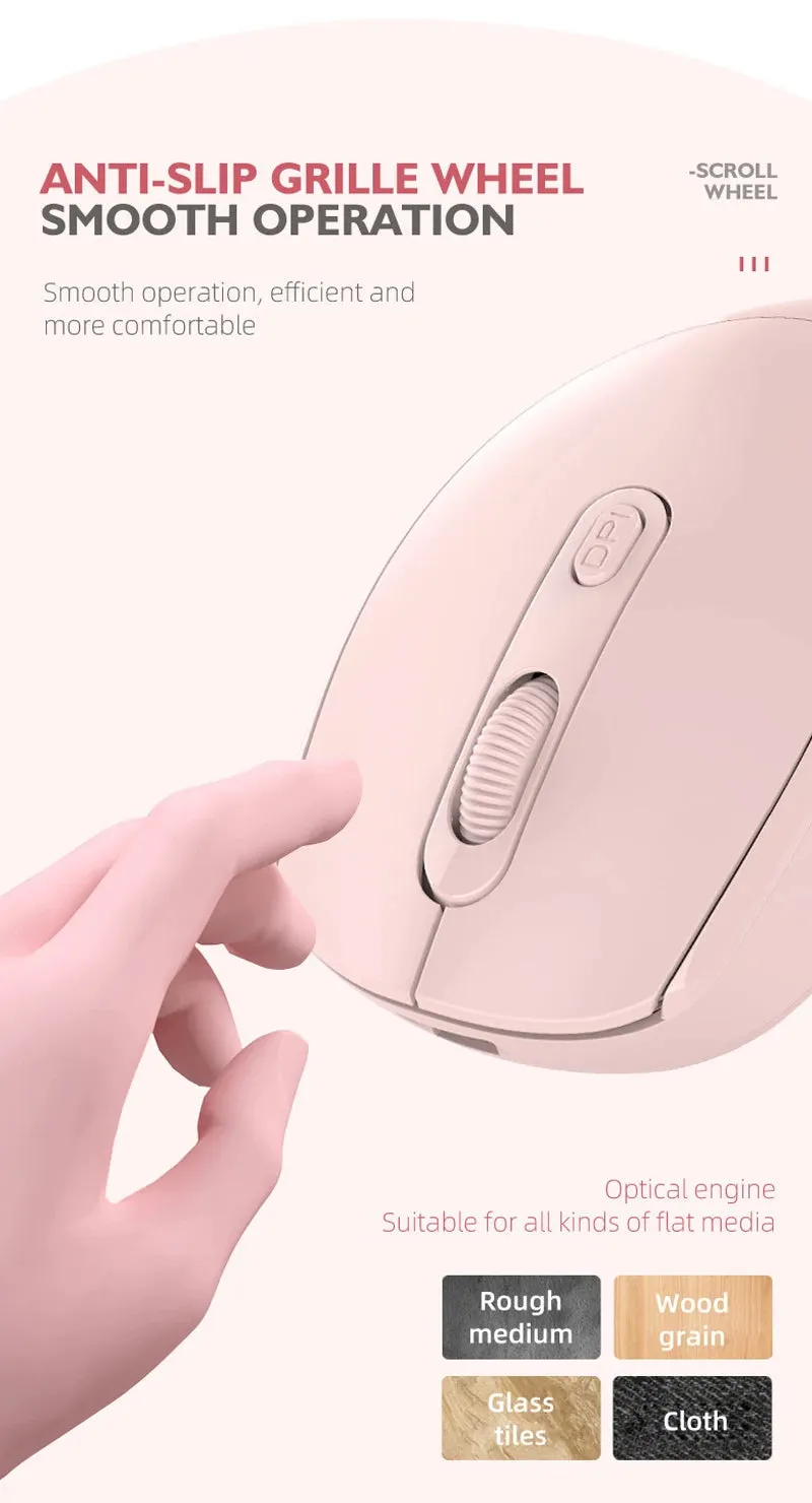 2.4G Rechargeable Dual Mode Wireless BT Mouse(Bluetooth 5.2 USB Receiver) Portable Silent Gaming Mouse,for Laptop/Desktop/Tablet