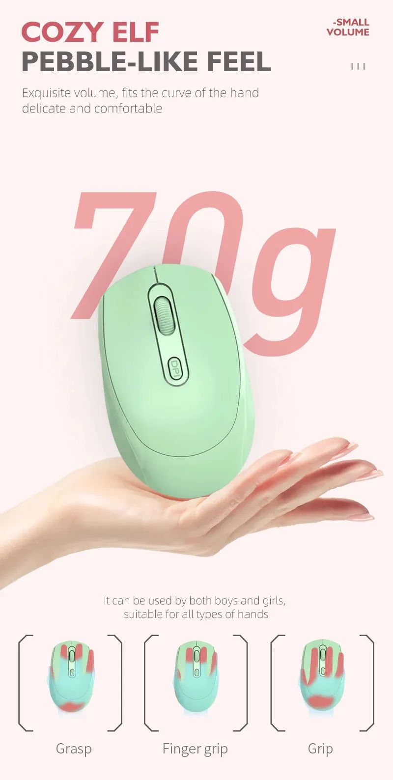 2.4G Rechargeable Dual Mode Wireless BT Mouse(Bluetooth 5.2 USB Receiver) Portable Silent Gaming Mouse,for Laptop/Desktop/Tablet
