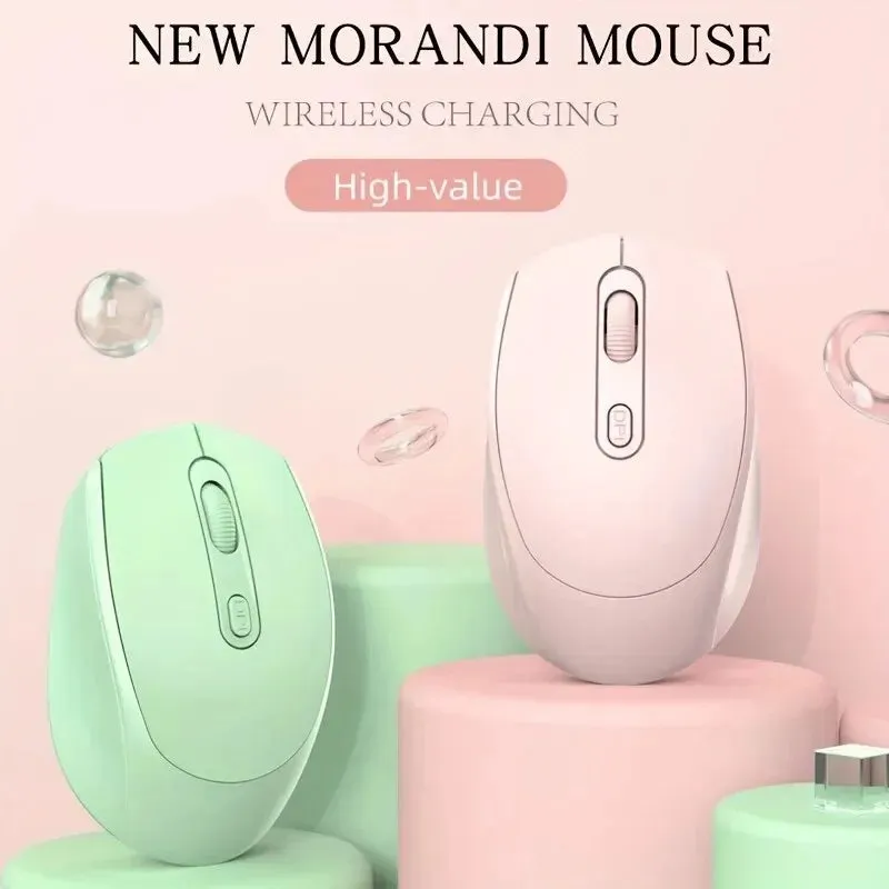 2.4G Rechargeable Dual Mode Wireless BT Mouse(Bluetooth 5.2 USB Receiver) Portable Silent Gaming Mouse,for Laptop/Desktop/Tablet
