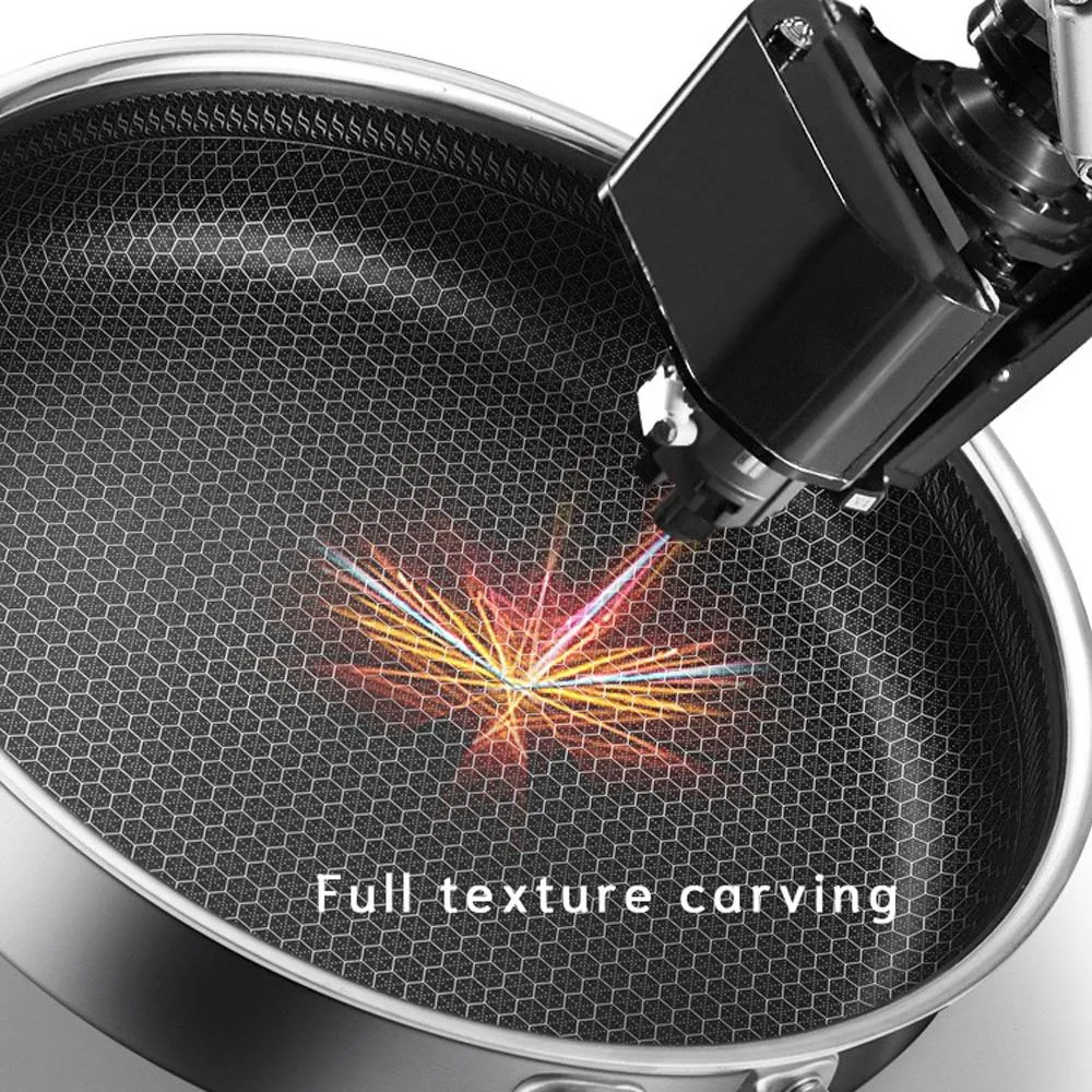 316 Stainless Steel Frying Pan | Non-Stick Cooking Frypan | 32cm Honeycomb Single Sided (without lid)