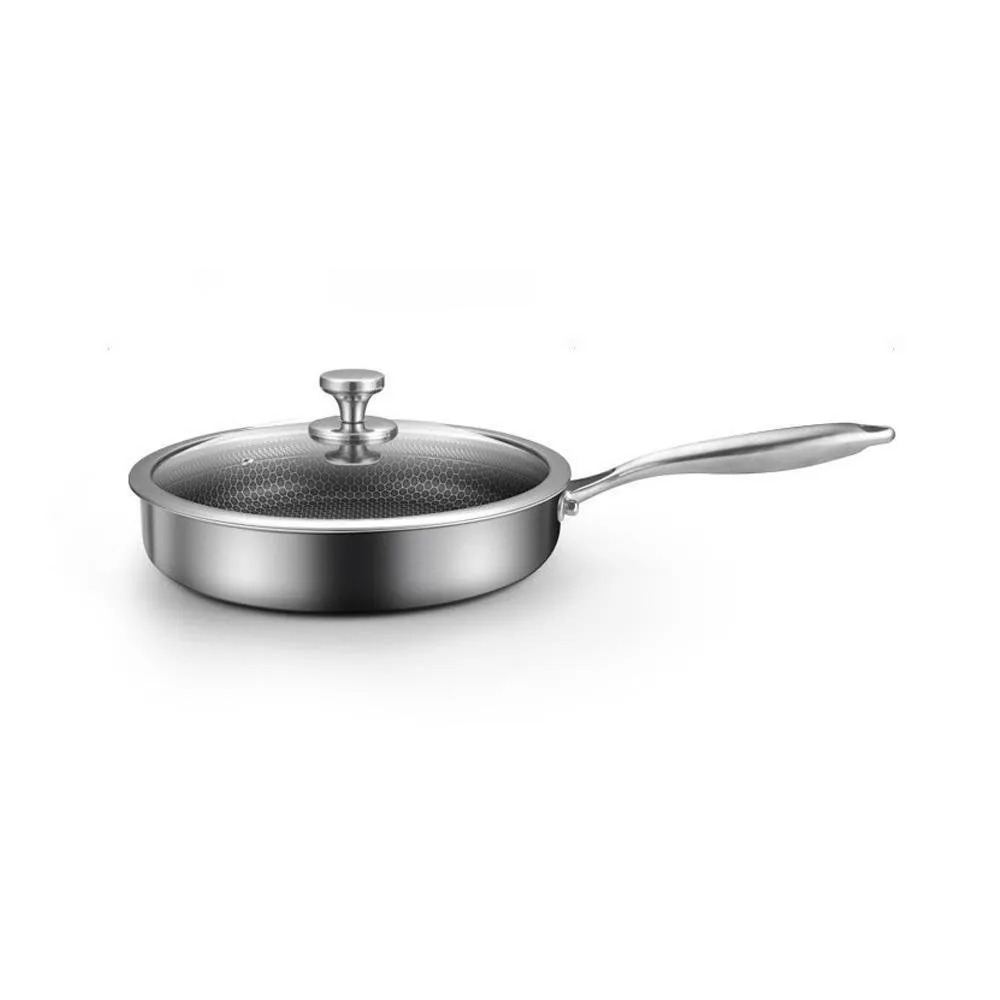 316 Stainless Steel Frying Pan | Non-Stick Cooking Frypan | 32cm Honeycomb Single Sided (without lid)