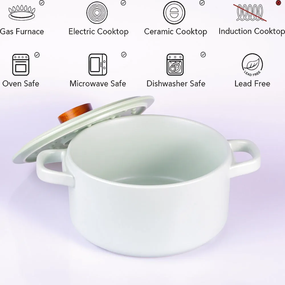 3.5L Ceramic Cooking Pot | Japanese Donabe | Chinese Claypot Cookware with Lid