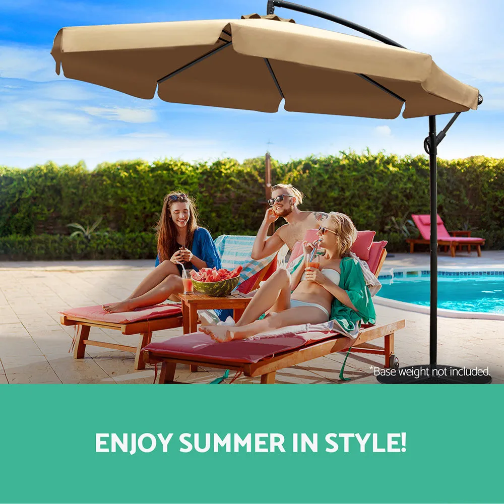 3m Outdoor Umbrella | Cantilever | Garden Beach Patio | Beige
