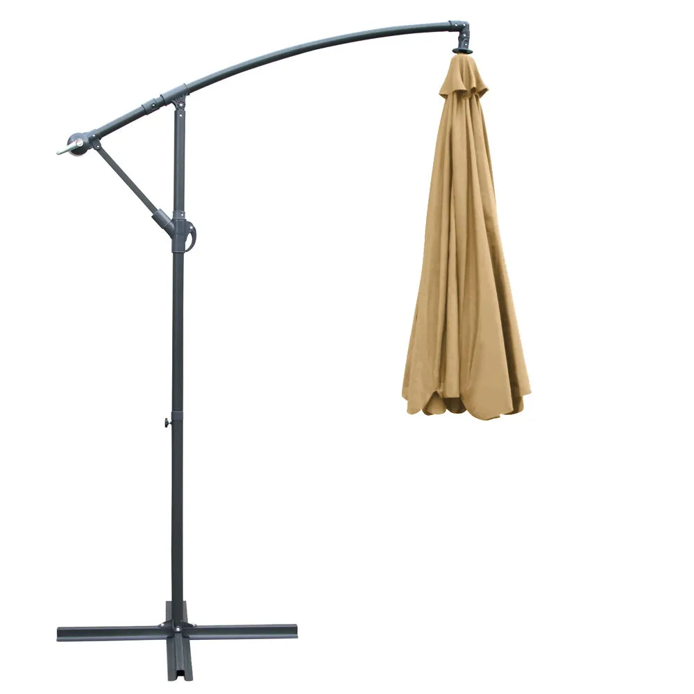 3m Outdoor Umbrella | Cantilever | Garden Beach Patio | Beige