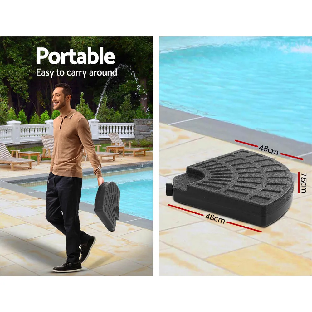 3m Outdoor Umbrella | w/Base | Cantilever | Beach Garden Patio | Charcoal