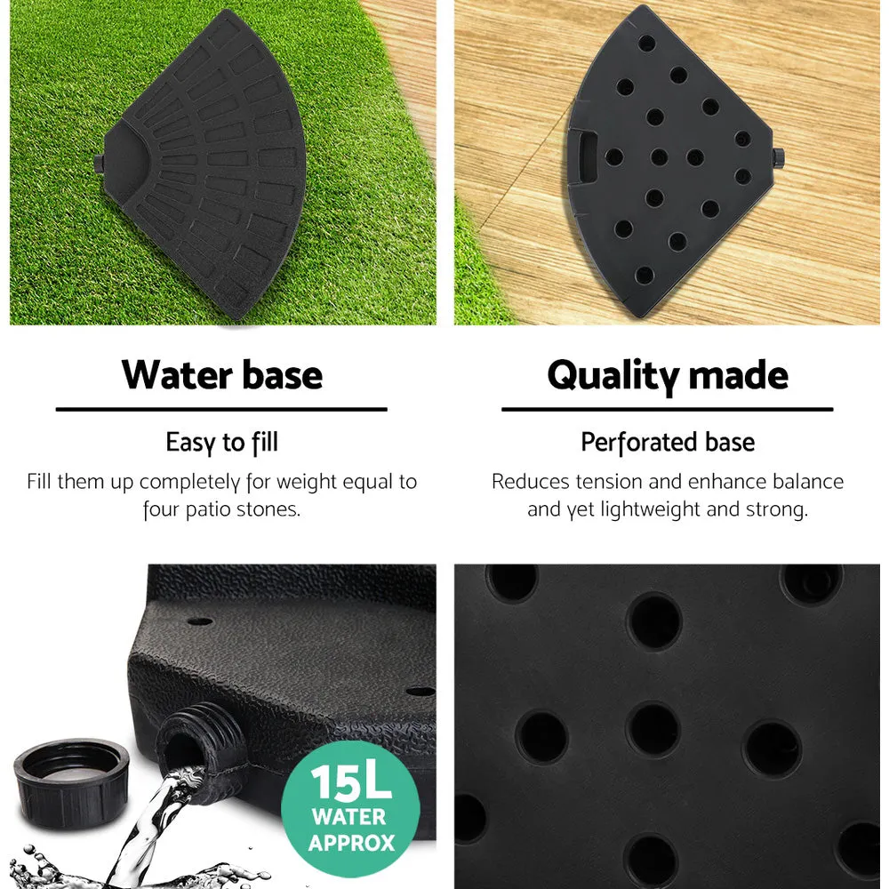 3m Outdoor Umbrella | w/Base | Cantilever | Beach Garden Patio | Grey