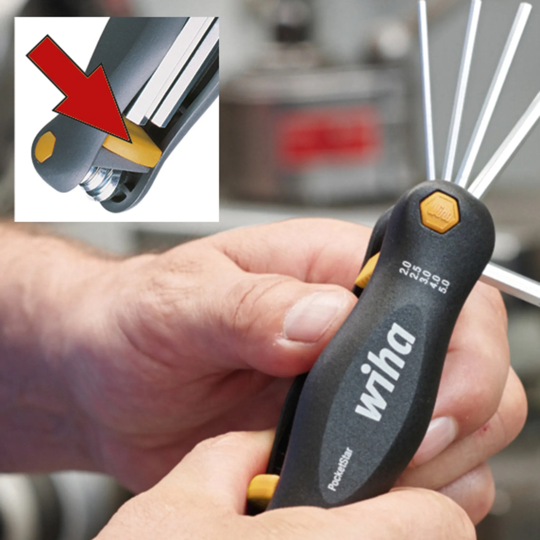 9 Piece PocketStar Fold-Out Hex Key Set - SAE