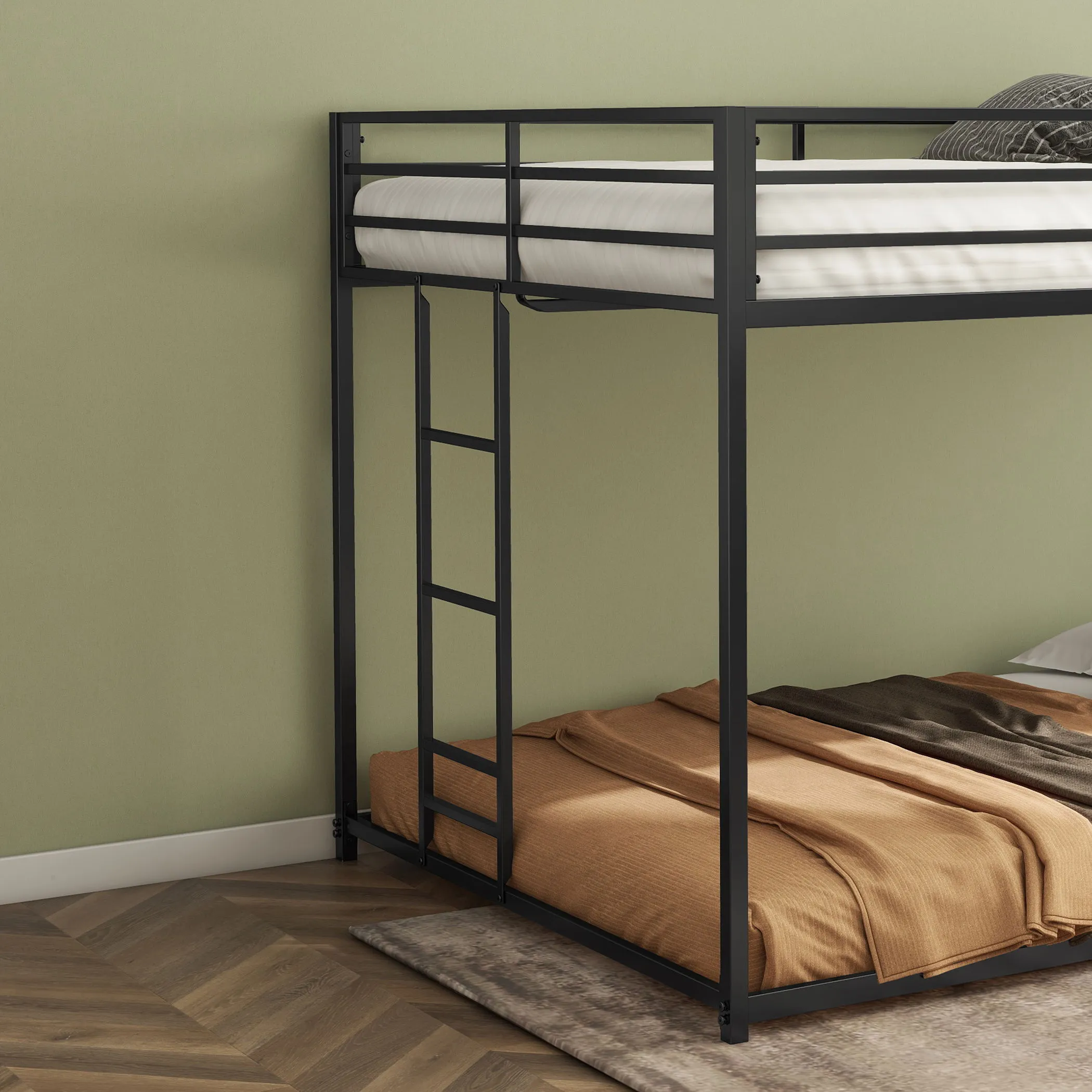 Adam - Full Over Full Bunk Bed - Black by Couch.com