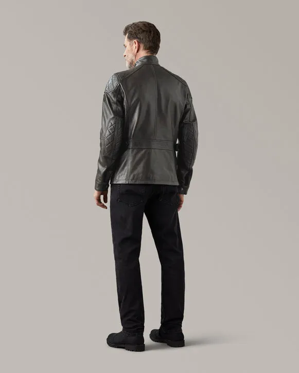BELSTAFF TURNER HAND WAXED LEATHER MOTORCYCLE JACKET - ANTIQUE BLACK
