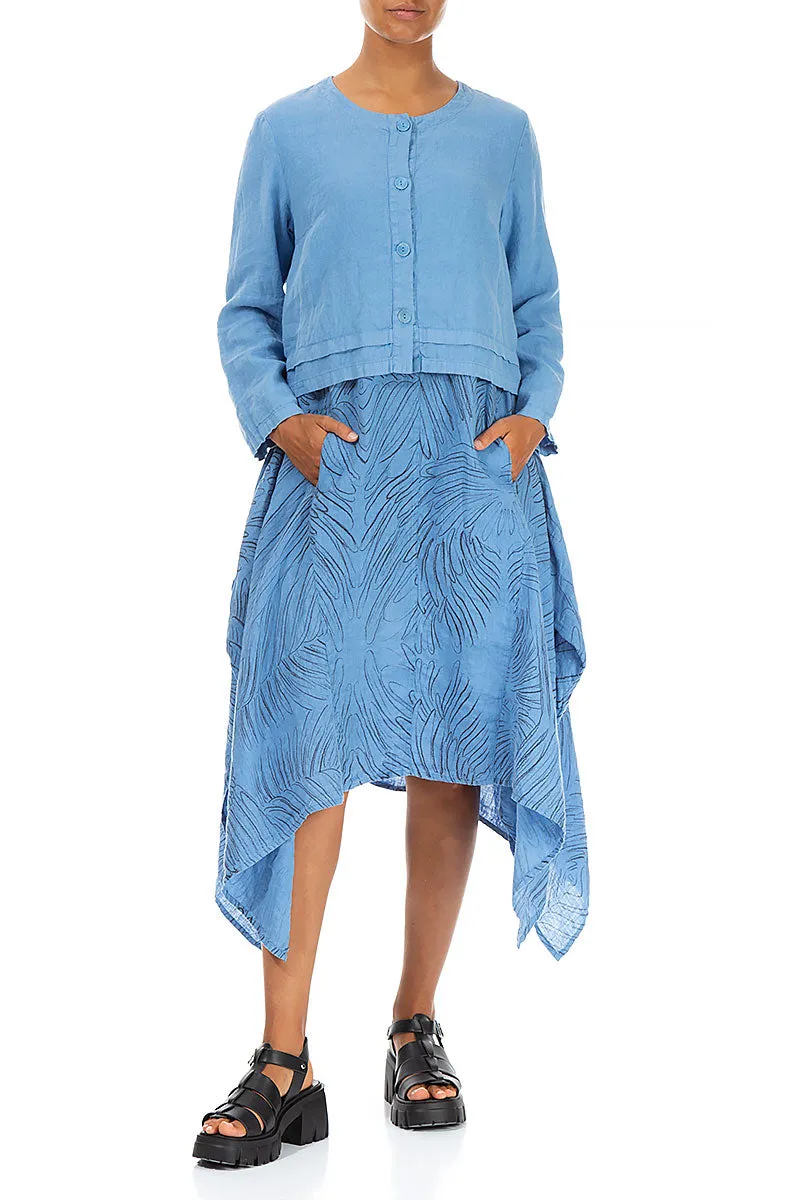Buttons Cornflower Linen Jacket