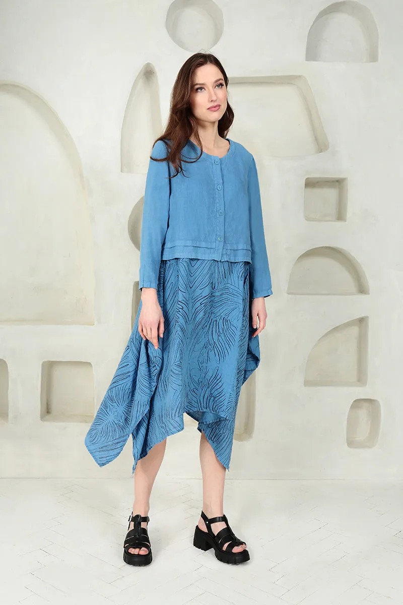 Buttons Cornflower Linen Jacket