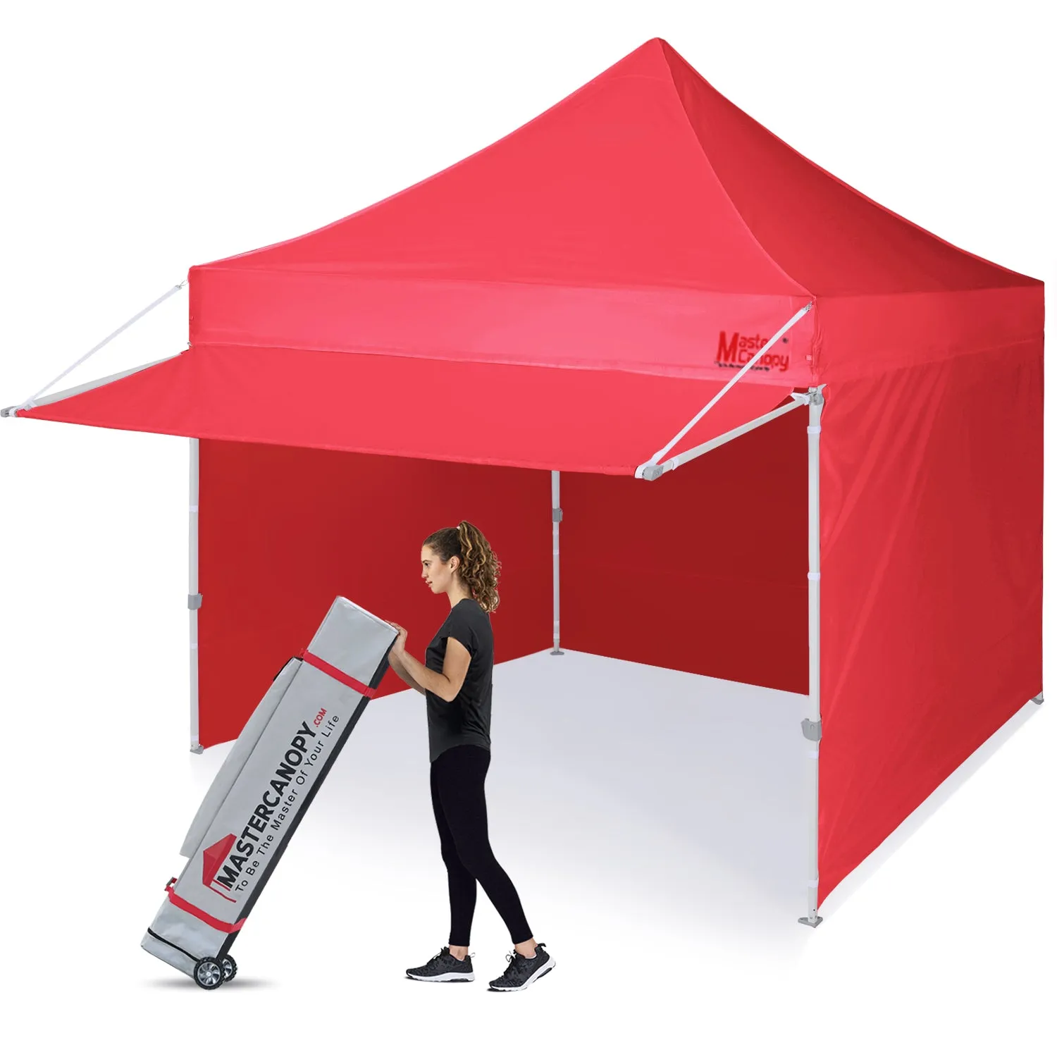 Commercial Series- 10x10 Pop Up Canopy Tent with Awning and 4 Removable Sidewalls