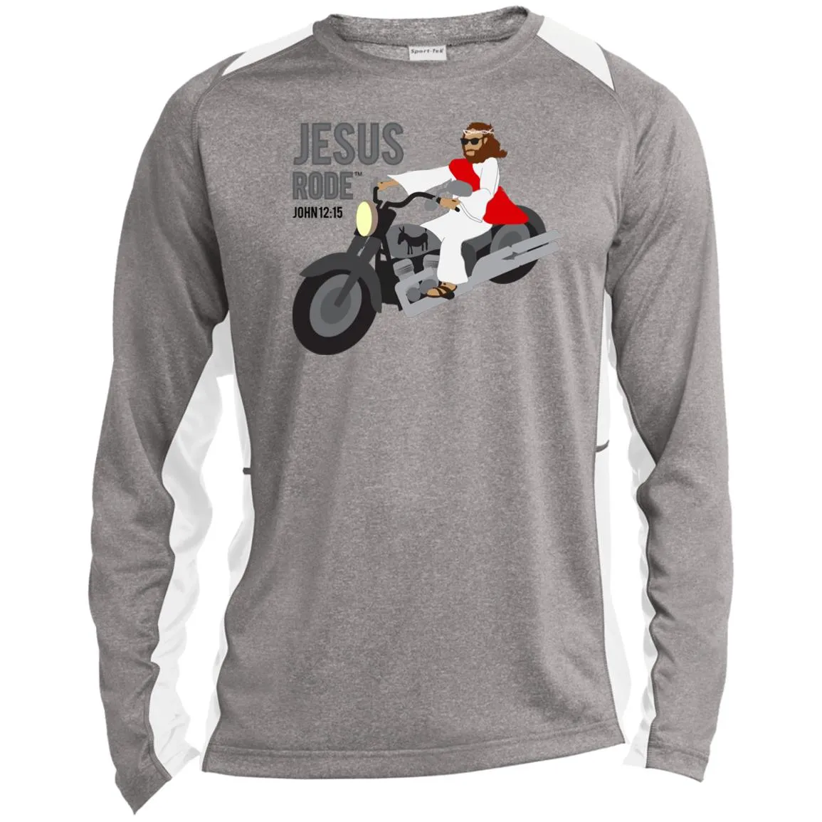 Crusin' Jesus - Men's Long Sleeve Heather Colorblock Performance ShirtPerformance Tee