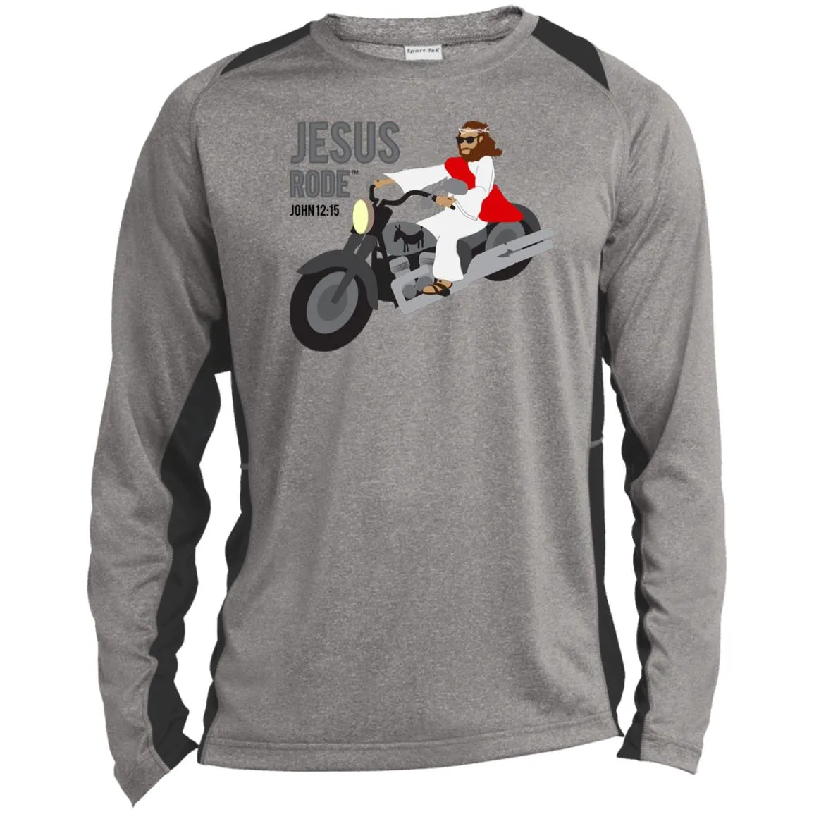Crusin' Jesus - Men's Long Sleeve Heather Colorblock Performance ShirtPerformance Tee