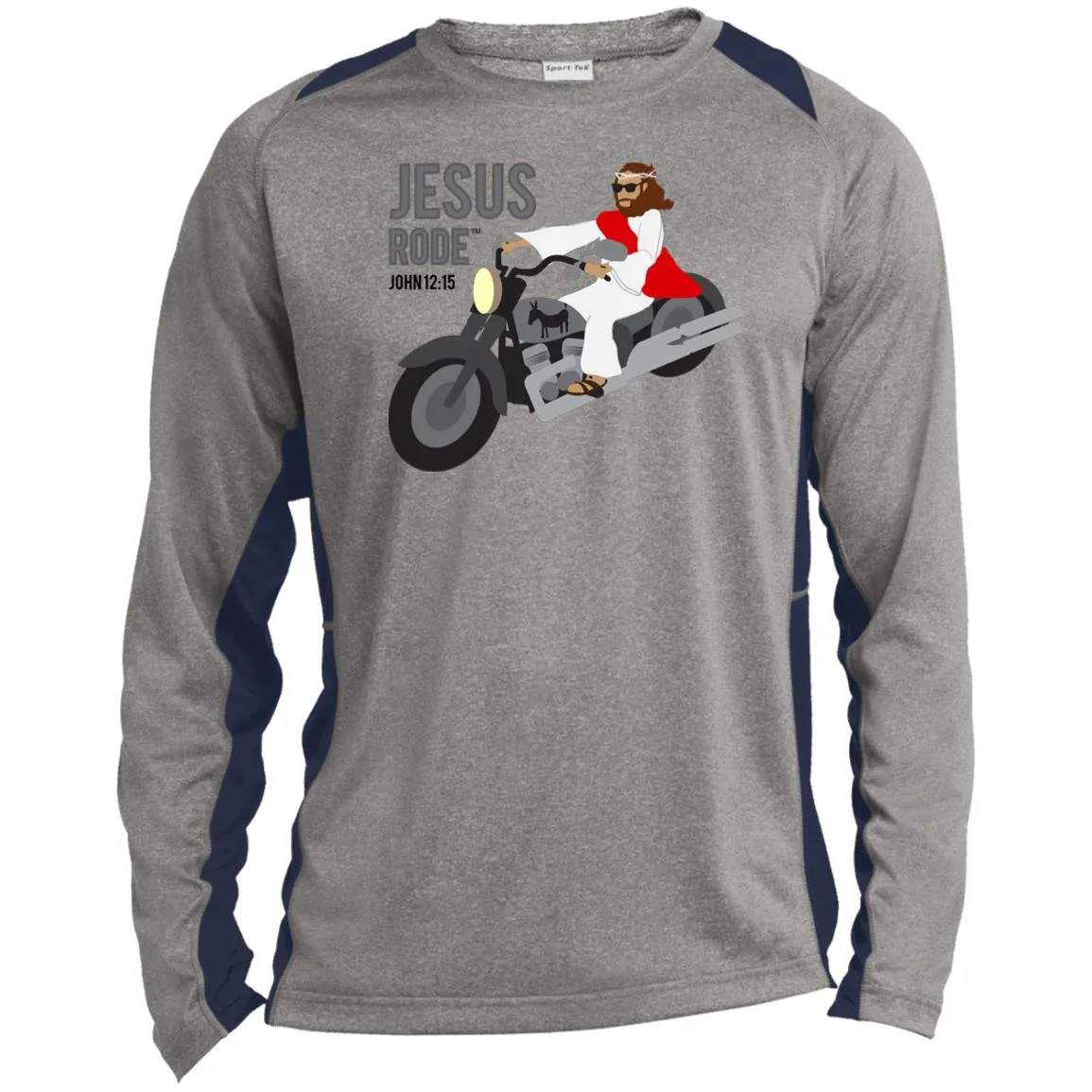 Crusin' Jesus - Men's Long Sleeve Heather Colorblock Performance ShirtPerformance Tee