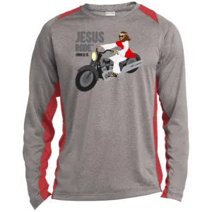 Crusin' Jesus - Men's Long Sleeve Heather Colorblock Performance ShirtPerformance Tee