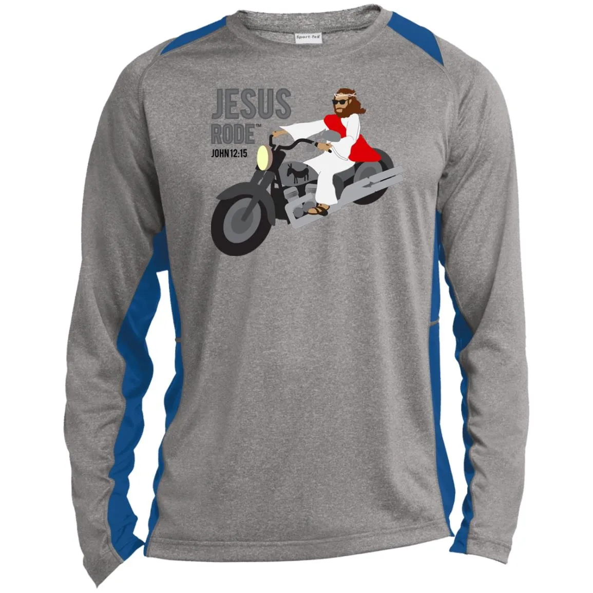 Crusin' Jesus - Men's Long Sleeve Heather Colorblock Performance ShirtPerformance Tee