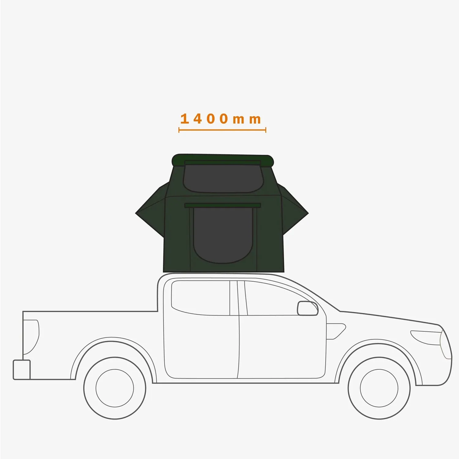 ECO 1400 Panorama Roof Tent - Darche - T050801606ECO