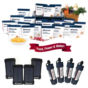 Family Emergency Food, Water, Power Supply Essentials Bundle