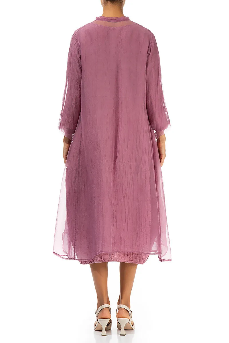 Flowy Mauve Taupe Silk Chiffon Jacket