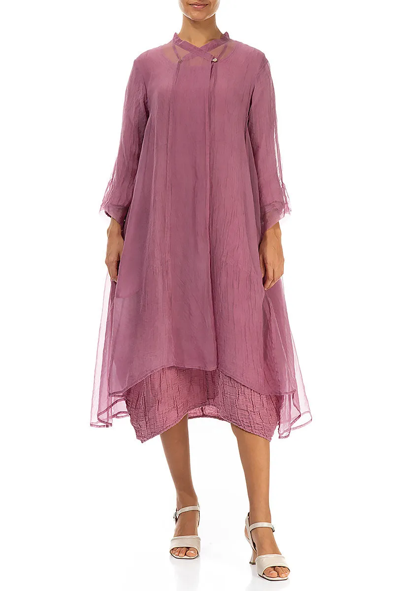 Flowy Mauve Taupe Silk Chiffon Jacket