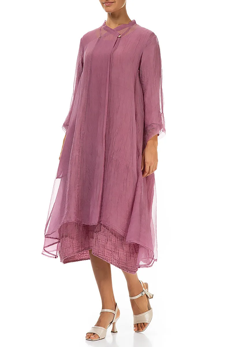 Flowy Mauve Taupe Silk Chiffon Jacket