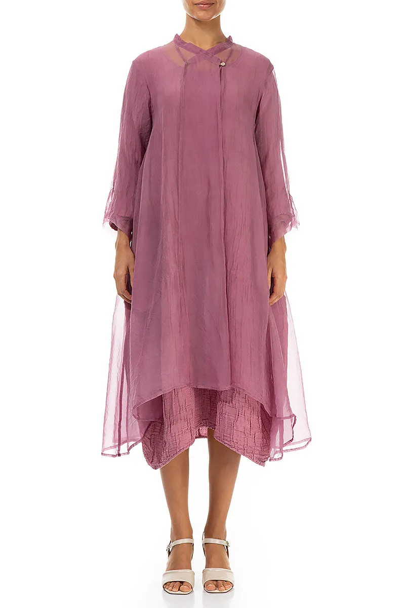 Flowy Mauve Taupe Silk Chiffon Jacket