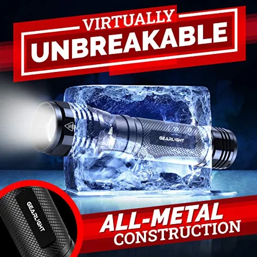 GearLight S2500 LED Flashlight - Extremely Bright, Powerful Tactical Flashlights with High Lumens for Camping, Emergency & Everyday Use﻿