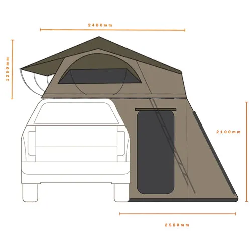 Hi-View 1400 Roof Tent With Annex - Darche - T050801605C