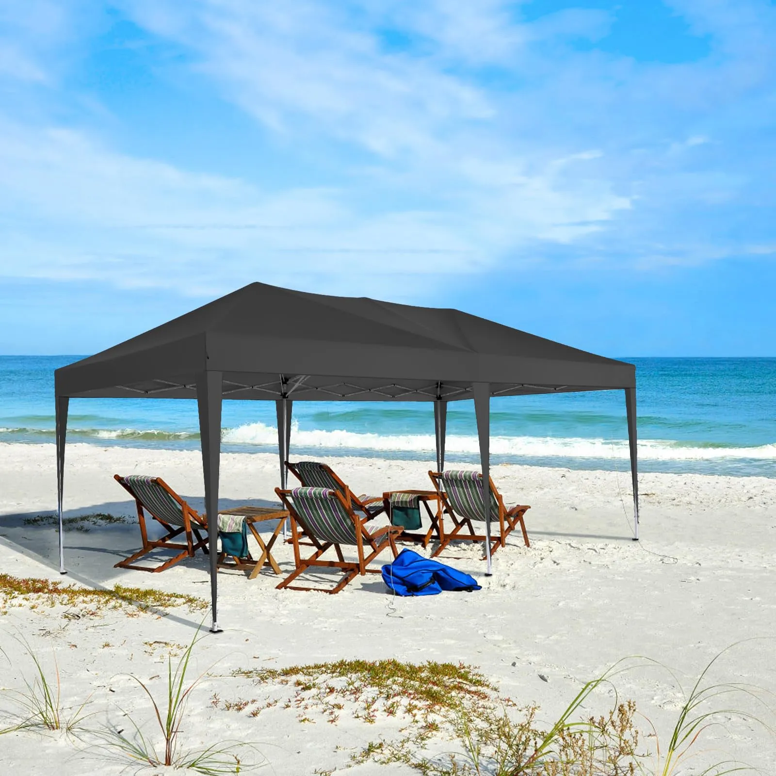 HOTEEL 10x20 Pop Up Canopy Tent Outdoor Shelter for Parties Weddings, Easy Set Up Waterproof Portable Canopy with Carry Bag & 4 Sandbags