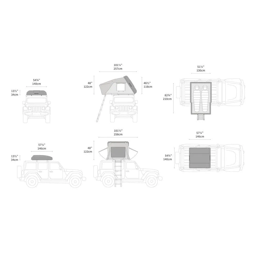 iKamper Skycamp 3.0 Mini Rooftop Tent - Rocky Black Shell