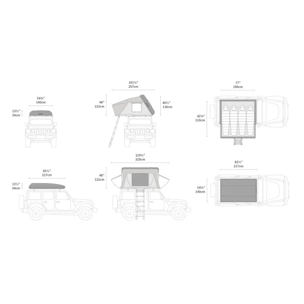 iKamper Skycamp 3.0 Rooftop Tent - Rocky Black Shell