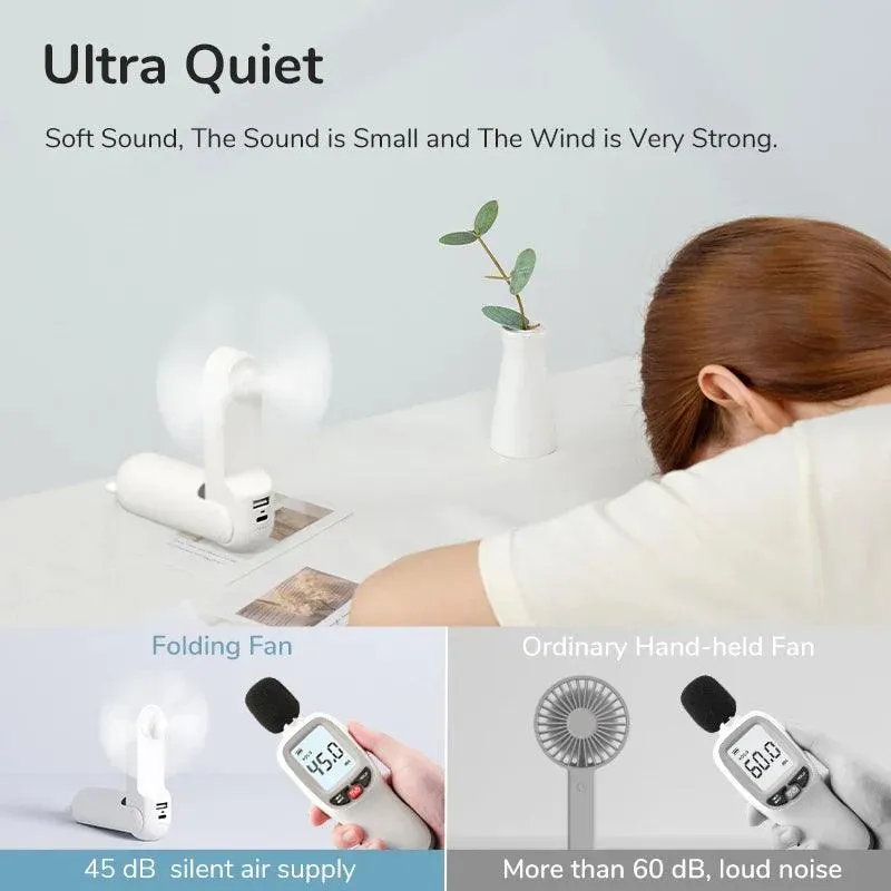 JISULIFE 3-in-1 Handheld Fan with Power Bank & LED Flashlight: Your Go-To Cooling Solution