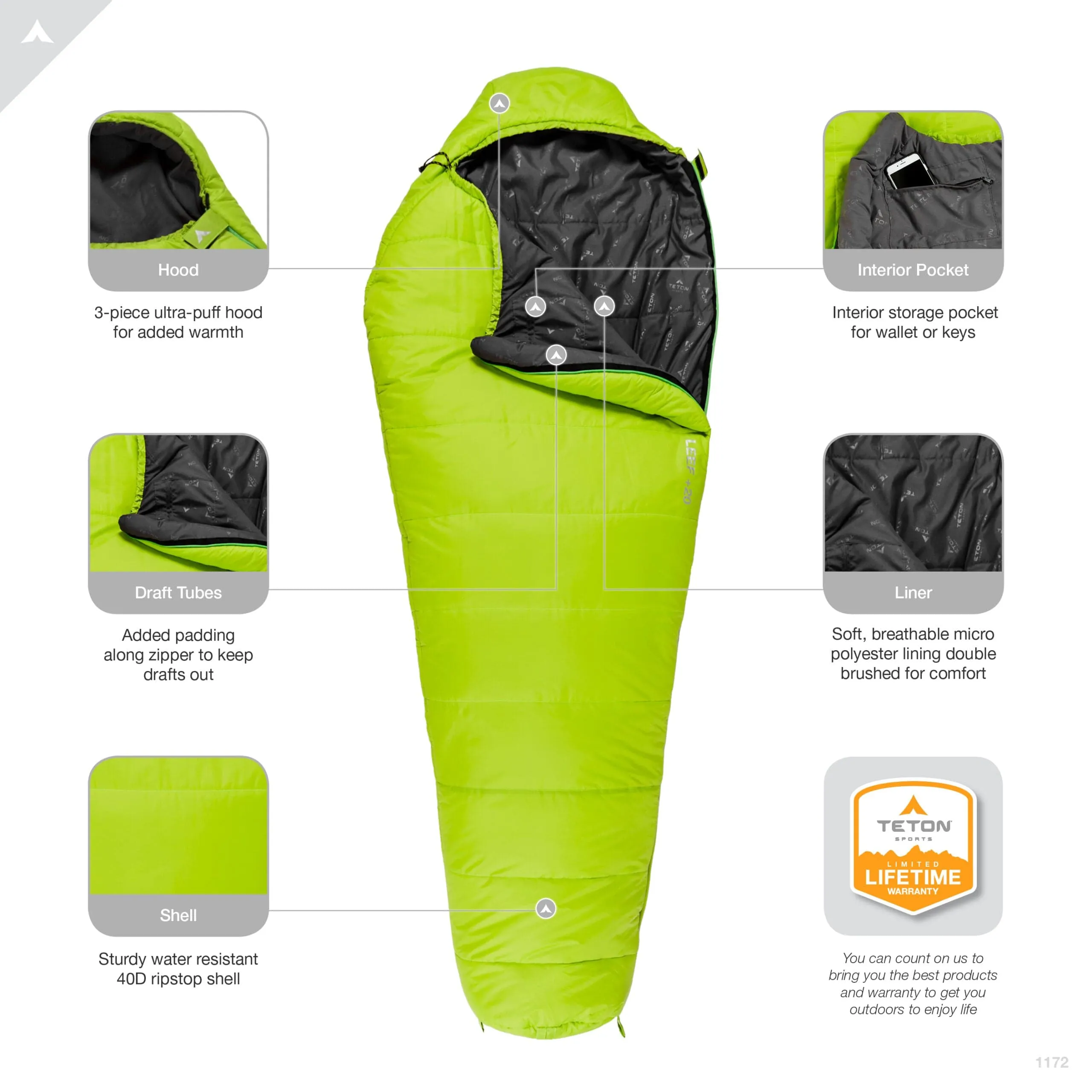 LEEF 20˚F Mummy Sleeping Bag 2021