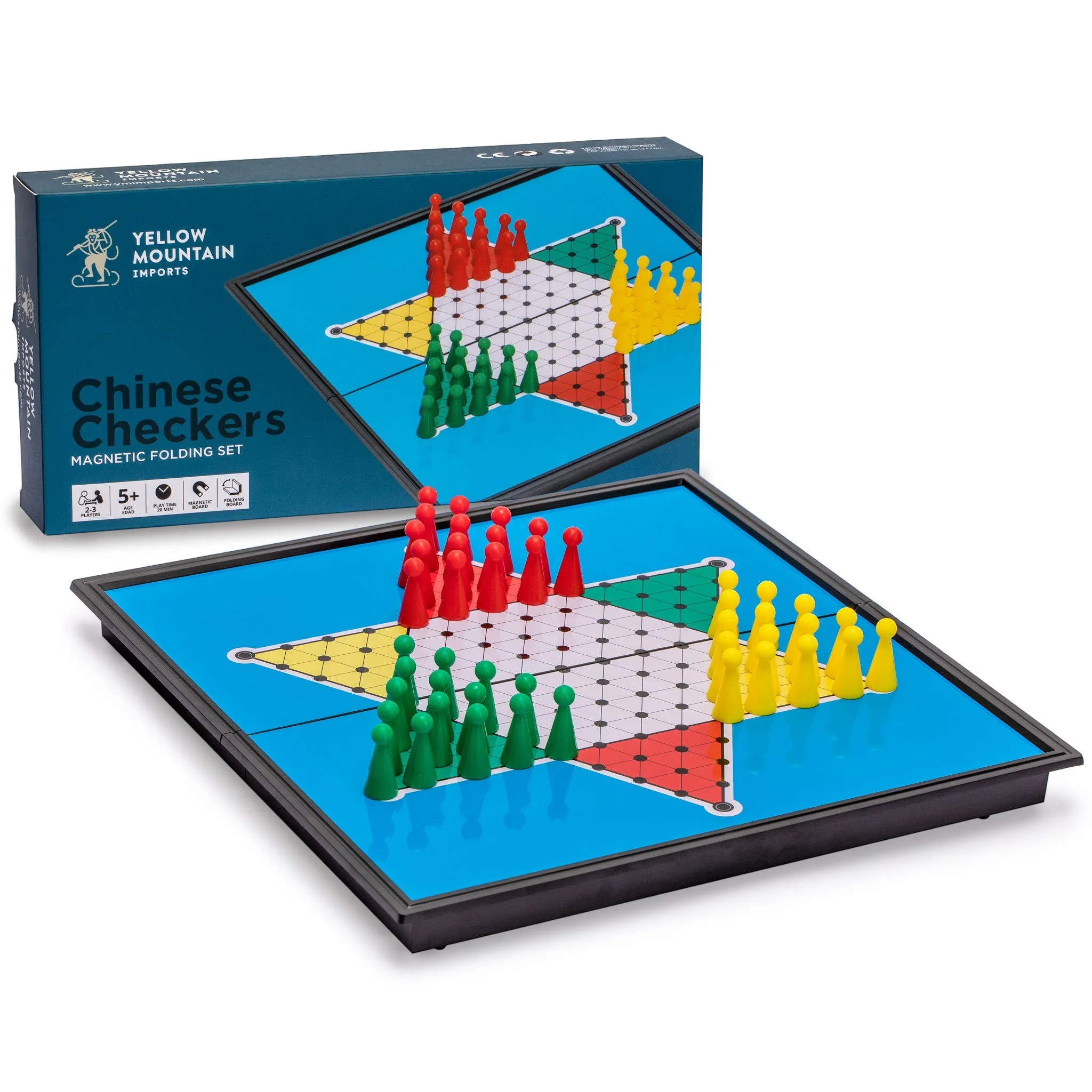 Magnetic Chinese Checkers Halma Travel Set, 9.8"