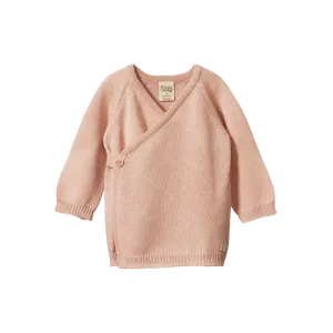Nature Baby Merino Knit Kimono Jacket - Rose Dust