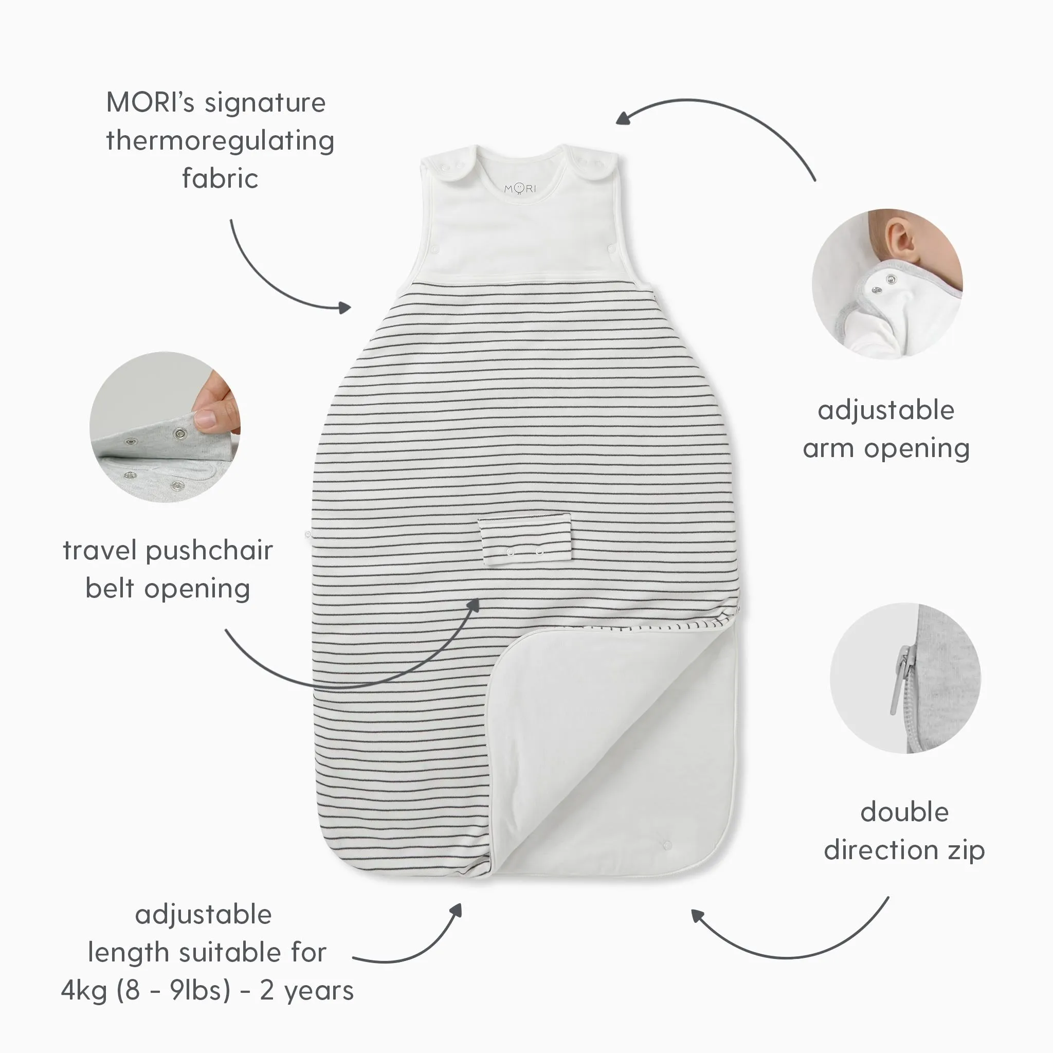 Ocean Stripe Clever Sleeping Bag 0.5 TOG
