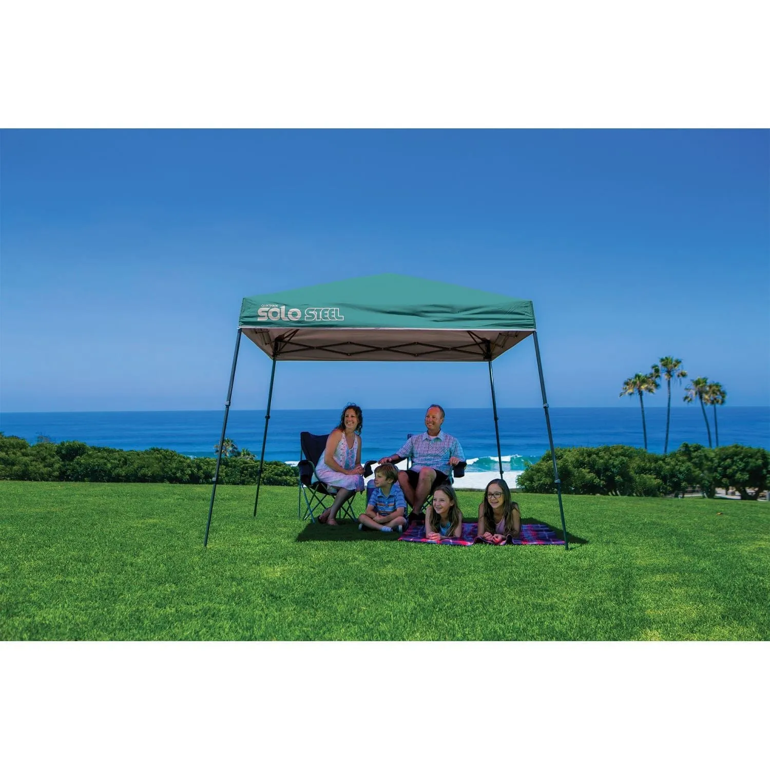 Quik Shade | Solo Steel 50 9' x 9' Slant Leg Canopy - Turquoise